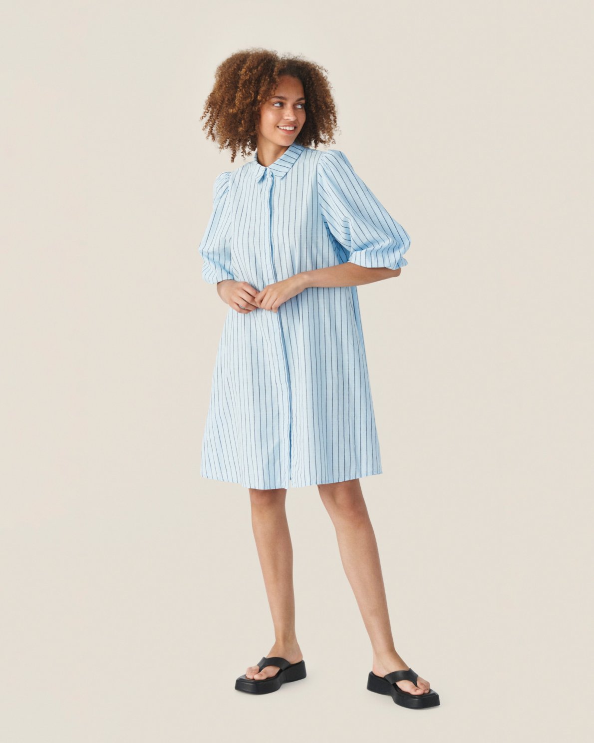 Dresses MSCH Copenhagen MSCHAnnabet 3 4 Shirt Dress STP